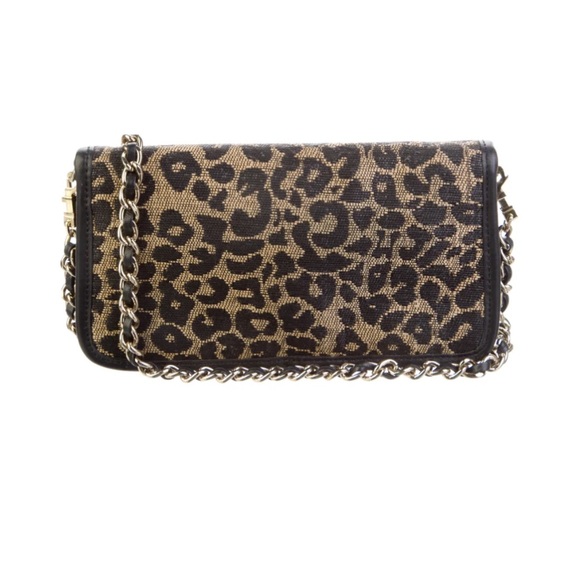 Tory Burch Leopard Print Raffia Crossbody Bag - Picture 5 of 9